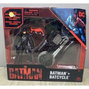 THE BATMAN Movie BATMAN + BATCYCLE Action Figure Exclusive! 2021 Spin Master
